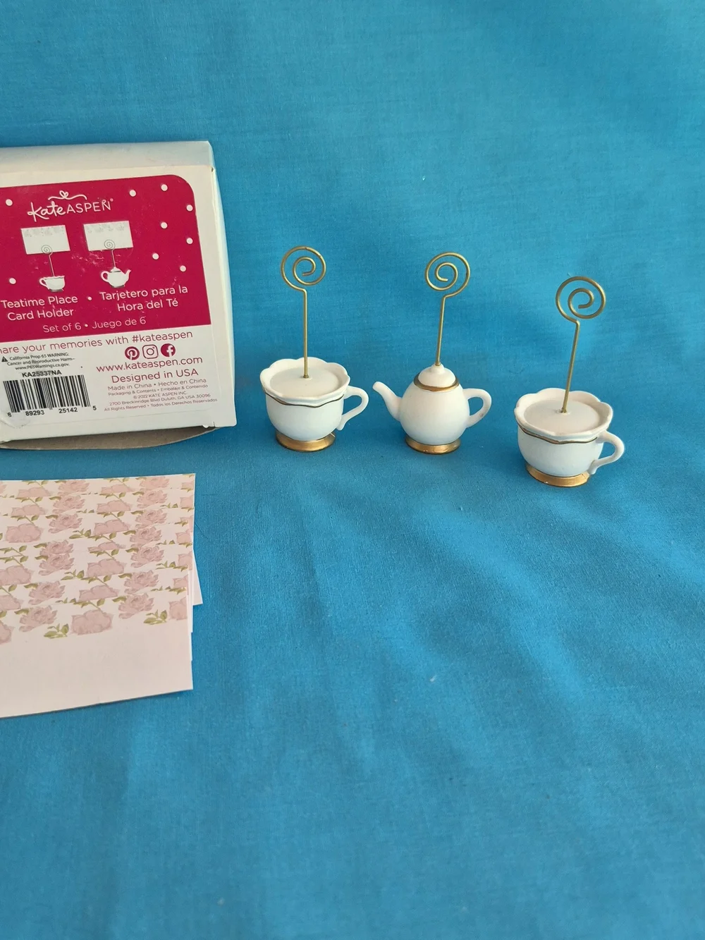 Teapots and Tea Cups Teatime Place Card Name Holders Set of 6 by Kate Aspen